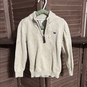 Kids Cream Sweater with Half-Zip